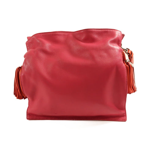 LOEWE SHW Shoulder Bag Calfskin Leather Pink/Red