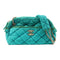 CHANEL CC SHW Bubble Quilt Shoulder Bag 47965 Fabric Turquoise Blue/Blue