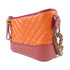 CHANEL Herringbone CC GHW SHW Chain Shoulder Bag Calfskin Leather Orange
