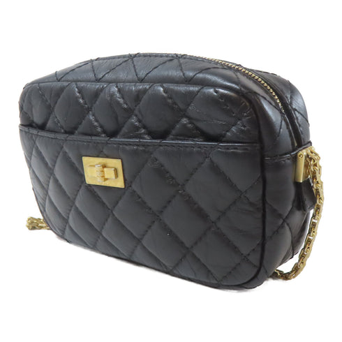 CHANEL Quilted CC GHW 2.55 Camera Bag Chain Shoulder Bag A91768 Calfskin Black