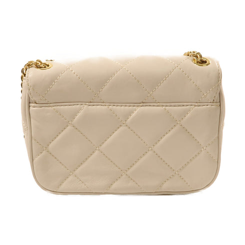 Michael Kors GHW Chain Shoulder Bag Calfskin Leather White