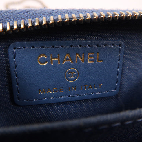 CHANEL Quilted CC GHW Chain Flap Shoulder Bag Denim Blue