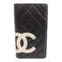 CHANEL Quilted CC SHW Cambon Long Wallet Calfskin Leather Black v1