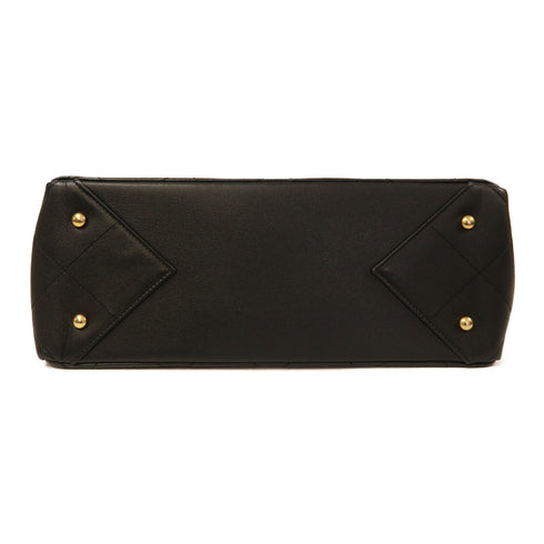 CHANEL CC GHW Matelasse Tote Bag Shoulder Bag AS3537 Calfskin Leather Black