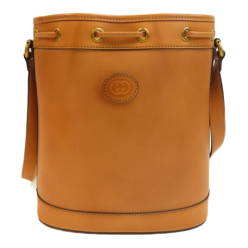 GUCCI GG GHW Disney X Gucci Bucket Shoulder Bag 602691 Calfskin Brown