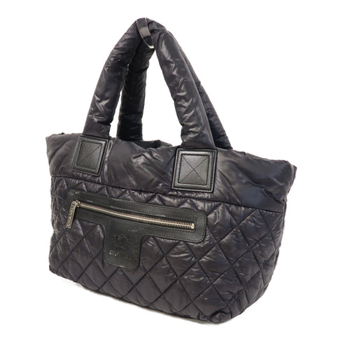 CHANEL CC SHW CoCo Cocoon Handbag/Tote Bag Nylon Black v1
