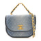 CHANEL CC GHW Messenger Bag 2 Way Bag Denim Blue