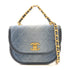 CHANEL CC GHW Messenger Bag 2 Way Bag Denim Blue