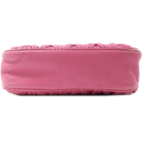 Miu Miu GHW Shoulder Bag Crossbody Lambskin Leather Pink