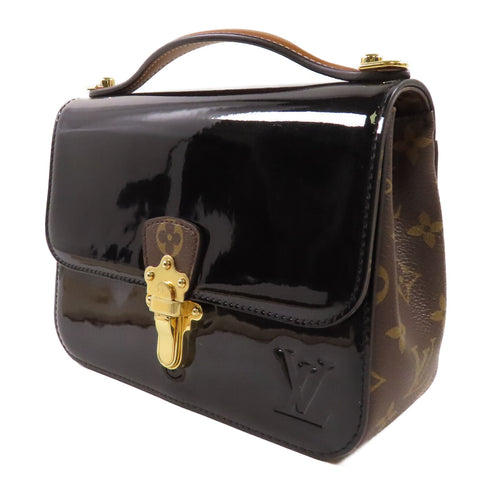 LOUIS VUITTON LV GHW Cherrywood BB 2 Way Shoulder Bag M51953 Vernis Black Brown