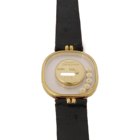 Chopard Happy Diamonds 5176 Quartz Watch 18K Yellow Gold Leather Belt