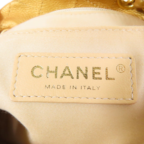 CHANEL Quilted CC GHW Chain Shoulder Bag Calfskin Leather Gold