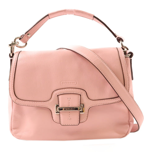 COACH SHW 2 Way Shoulder Bag Handbag Calfskin Leather Pink