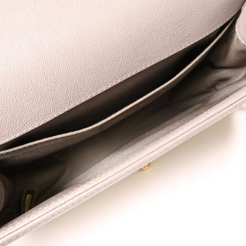 CHANEL CC GHW Boy 25 Chain Shoulder Bag A67086 Calfskin Leather Grey