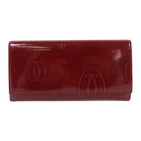 CARTIER SHW Long Wallet L3001281 Patent Leather Rouge