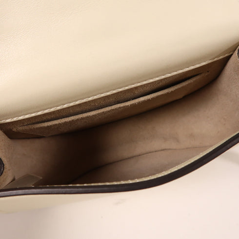 Chloe GHW Nile Shoulder Bag Calfskin Leather White