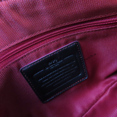 COACH GHW Handbag Shoulder Bag Coated Canvas 34546 Brown Wine-Red