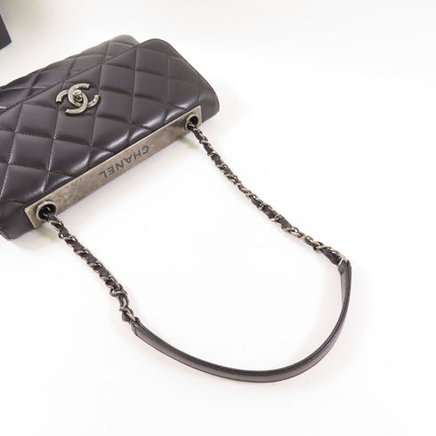 CHANEL CC Chain Shoulder Bag Lambskin Leather Black