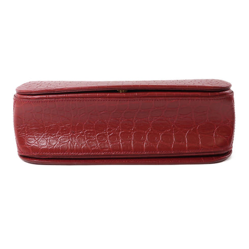 SAINT LAURENT YSL GHW Elise Chain Shoulder Bag 640290 Embossed Calfskin Leather