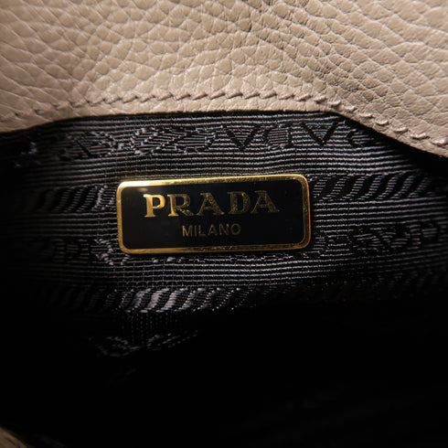 PRADA GHW Shoulder Bag 1BH046 Calfskin Leather Grey