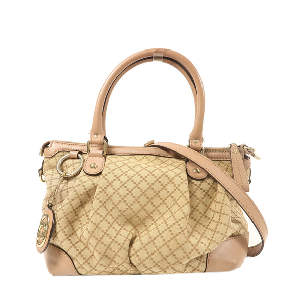 GUCCI GG GHW Tote Bag 2 Way Shoulder Bag Handbag 247902 Canvas Brown/Pink