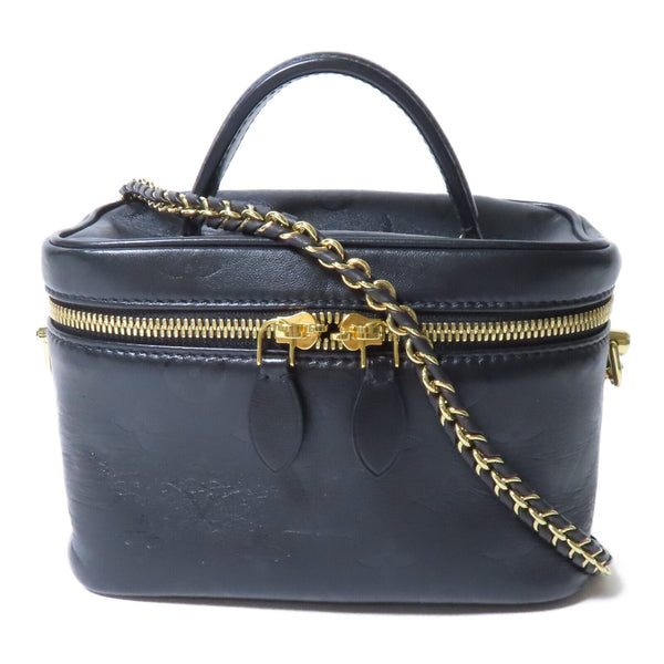 LOUIS VUITTON LV GHW Vanity PM 2Way Chain Shoulder Monogram Ink M57118 Black