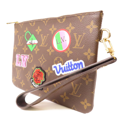 LOUIS VUITTON LV GHW Patches City Clutch M63447 Monogram Brown