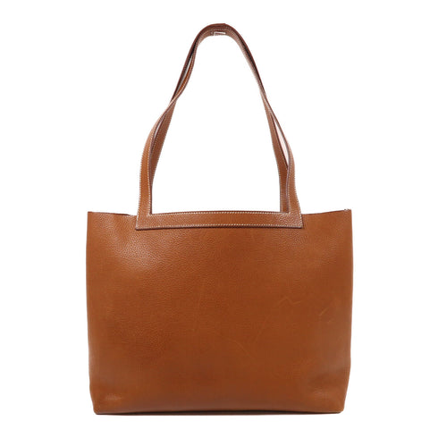 HERMES Cabasellier 31 Shoulder Bag Barenia Leather Brown
