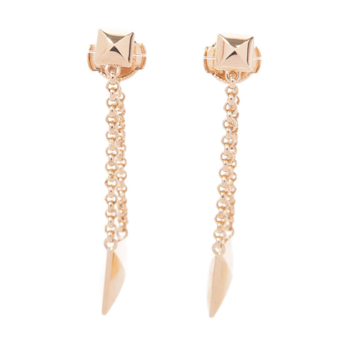 HERMES Clou d'H Dangle Earring Earrings 18K Rose Pink Gold