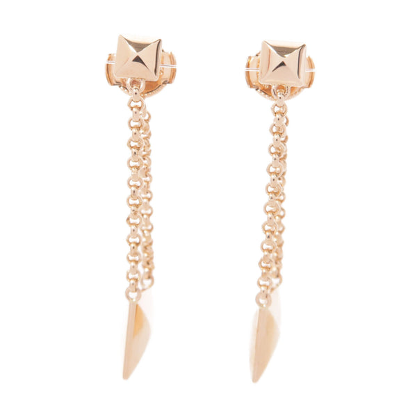 HERMES Clou d'H Dangle Earring Earrings 18K Rose Pink Gold
