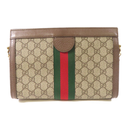 GUCCI GHW GG Supreme Ophidia Chain Shoulder Bag 503877 Coated Canvas Brown