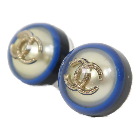 CHANEL CC Earrings Metal Blue/Gold/Black