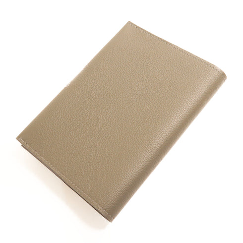 HERMES PHW R.M.S Passport Holder Cover Evercolor Leather Gris Meyer