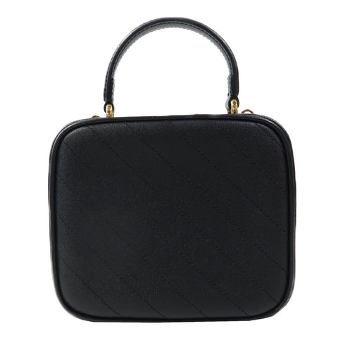 GUCCI GG GHW Blondie 2 Way Shoulder Bag Handbag 744434 Calfskin Leather Black