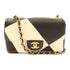 CHANEL CC GHW Chain Shoulder Bag Lambskin Leather Black White