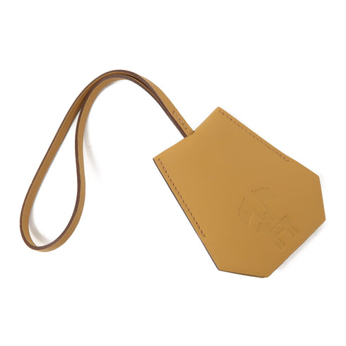 HERMES PHW Key Ring Swift Leather Light Brown