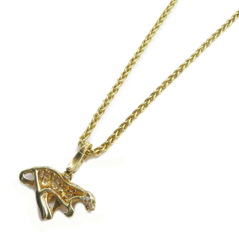 CARTIER Panthere Diamond Charm Necklace Accessories 18K Yellow Gold