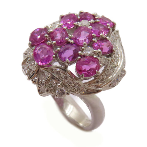 FINE JEWELRY 2.88ct Pink Sapphire 0.43ct Diamond Ring PT900 Platinum US#6.5