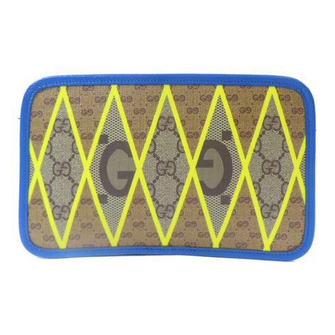 GUCCI GG GHW Shoulder Crossbody Bag 72569.1147 PVC Coated Canvas Brown Blue