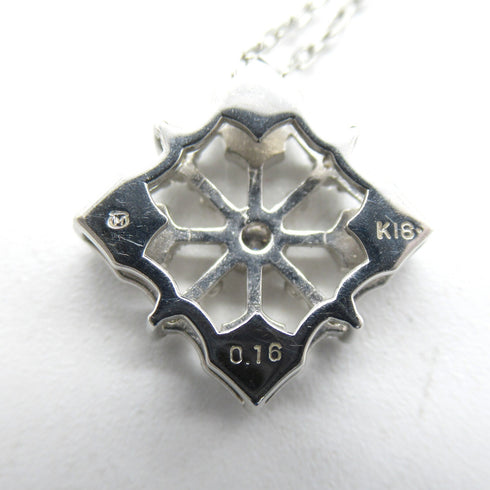 MIKIMOTO 0.16ct Diamond Necklace 18K White Gold PT850 Platinum