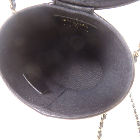 CHANEL CC GHW Chain Shoulder Bag Calfskin Leather Black v9