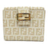 FENDI GHW Wallet PVC Coated Canvas Beige/Pink