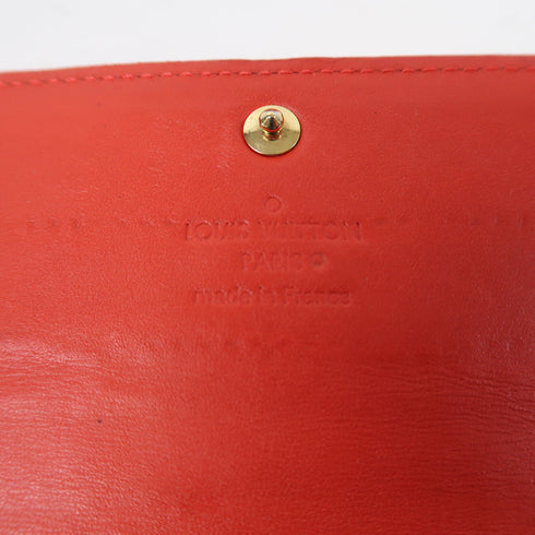 LOUIS VUITTON LV GHW Long Wallet Monogram Vernis Orange Red