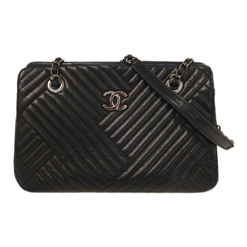 CHANEL CC SHW Chain Shoulder Bag Calfskin Leather v3