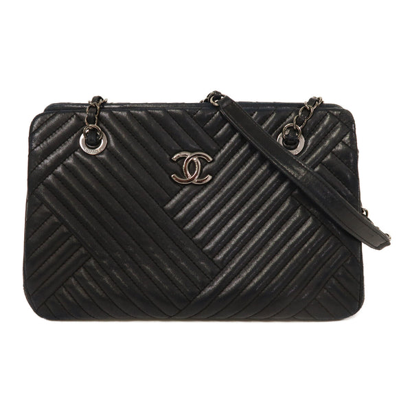 CHANEL CC SHW Chain Shoulder Bag Calfskin Leather v3
