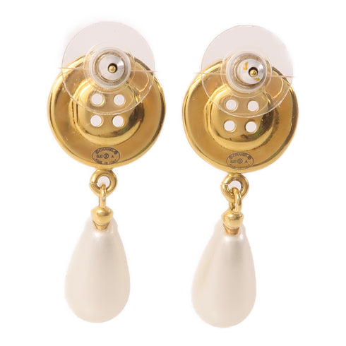 CHANEL CC Earrings Accessories B20/A Metal PVC Gold White