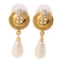 CHANEL CC Earrings Accessories B20/A Metal PVC Gold White