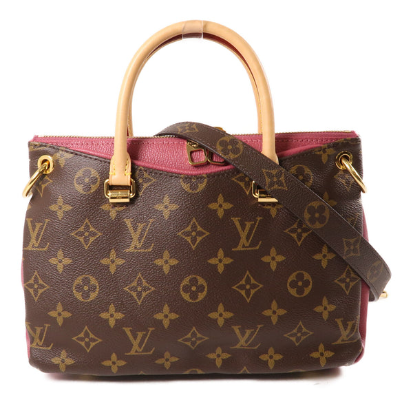 LOUIS VUITTON LV GHW Pallas BB 2 Way Shoulder Bag M43476 Monogram Brown/Red