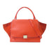 CELINE SHW Trapeze Tote Bag 2 Way Shoulder Handbag S-SN-0112 Calfskin Suede Red