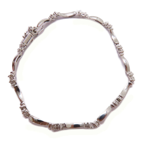 FINE JEWELRY 0.55ct Diamond Bracelet 18K White Gold 6.5g